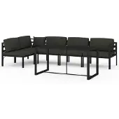 vidaXL 6-tlg. Garten-Lounge-Set mit Kissen Aluminium Anthrazit