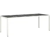 vidaXL Gartentisch Weiß 250x100x75 cm Poly Rattan und Hartglas