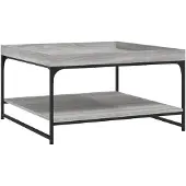 vidaXL Couchtisch Grau Sonoma 80x80x45 cm Holzwerkstoff und Eisen