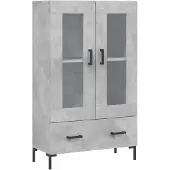vidaXL Highboard Betongrau 69,5x31x115 cm Holzwerkstoff