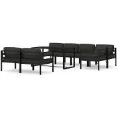 vidaXL 8-tlg. Garten-Lounge-Set mit Kissen Aluminium Anthrazit