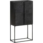 vidaXL Sideboard Schwarz 60x30x120 cm Massivholz Akazie und Mango