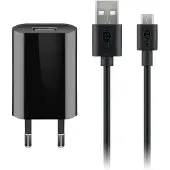 Goobay Micro USB-Ladeset 1 A, Netzteil mit Micro USB Kabel 1m (Schwarz)