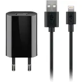 Goobay Lightning Ladeset (5 W), Netzteil mit Ligtning kabel, 1 m, weiß, Drinnen, AC, 5 V, 1 m, Weiß