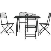 vidaXL 5-tlg. Garten-Essgruppe Anthrazit Streckgitter