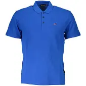 Napapijri Herren Kurzarm-Poloshirt Blau - Regular Fit, Stickerei, 3 Knöpfe