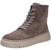 Gabor Schnürboots , Damen, Gr. 36, Textil, braun, Veloursleder, unifarben, Schuhe Schnürboots, Schnürstiefelette mit modischer Plateausohle und Ziernaht am Plateau