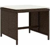 vidaXL 17-tlg. Garten-Essgruppe mit Kissen Braun Poly Rattan