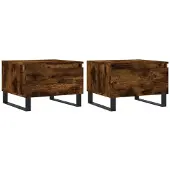 vidaXL Couchtische 2 Stk. Räuchereiche 50x46x35 cm Holzwerkstoff