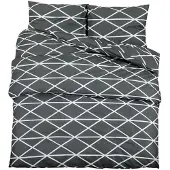vidaXL Bettwäsche-Set Grau 135x200 cm Baumwolle