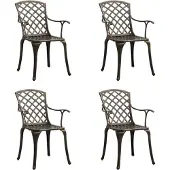 vidaXL Gartenstühle 4 Stk. Aluminiumguss Bronzen