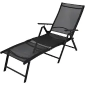 vidaXL Sonnenliege Klappbar Aluminium Schwarz