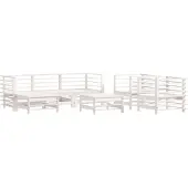 vidaXL 7-tlg. Garten-Lounge-Set Weiß Massivholz Kiefer