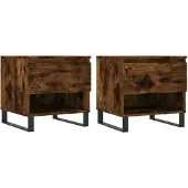 vidaXL Couchtische 2 Stk. Räuchereiche 50x46x50 cm Holzwerkstoff