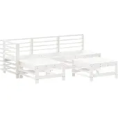 vidaXL 5-tlg. Garten-Lounge-Set Weiß Massivholz Kiefer