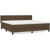 vidaXL Boxspringbett mit Matratze Dunkelbraun 200x200 cm Stoff