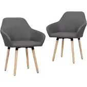 vidaXL Esszimmerstühle 2 Stk. Dunkelgrau Stoff