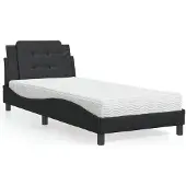 vidaXL Bettgestell ohne Matratze "Zadar" Schwarz 90x200 cm Kunstleder