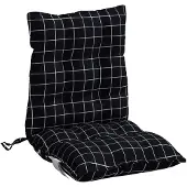 vidaXL Niedriglehner-Auflagen 6 Stk. Schwarz Karomuster Oxford-Gewebe