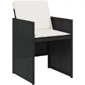 vidaXL 9-tlg. Garten-Essgruppe mit Kissen Schwarz Poly Rattan