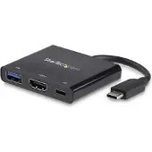 StarTech.com .com USB-C Multiport Adapter mit HDMI - USB 3.0 Port - 60W PD - Schwarz, Kabelgebunden, USB 3.2 Gen 1 (3.1 Gen 1) Type-C, Schwarz, 5 Gbit/s, 4096 x 2160 Pixel, Kunststoff