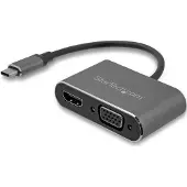 StarTech.com .com USB-C auf VGA und HDMI Adapter - 2-in-1 - 4K 30Hz - Space Grey, USB Typ-C, HDMI-Ausgang, VGA-Ausgang (D-Sub), 3840 x 2160 Pixel