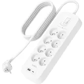 Belkin SRB003CA2M, 900 J, 8 AC-Ausgänge, Typ E, Typ E, Weiß, 2 m