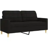 vidaXL 2-tlg. Sofagarnitur Schwarz Stoff