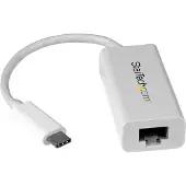 StarTech.com .com USB-C auf Gigabit Ethernet Adapter - Weiß - Thunderbolt 3 kompatibel - Windows & Mac - RJ45 LAN Netzwerkkonverter, Kabelgebunden, USB Typ-C, Ethernet, 5000 Mbit/s, Weiß