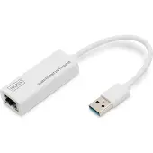 Digitus Gigabit Ethernet USB-3.0-Adapter, Weiß, China, Windows 7, Vista, XP and Mac OS 10.6/10.7, IEEE 802.3, IEEE 802.3ab, IEEE 802.3az, IEEE 802.3u