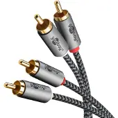 Goobay Stereo-Cinchkabel, 3 m, Sharkskin Grey