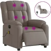 Syfax Massagesessel Elektrisch Taupe Stoff