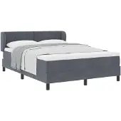 vidaXL Boxspringbett mit Kopfteil Dunkelgrau 140 x 190 cm Samt