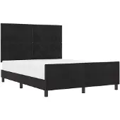vidaXL Boxspringbett mit Kopfteil Schwarz 140 x 200 cm Samt