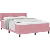 vidaXL Boxspringbett mit Kopfteil Rosa 200 x 160 cm Samt