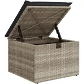 vidaXL 6-tlg. Garten-Sofagarnitur mit Kissen Hellgrau Poly Rattan