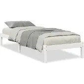 vidaXL Massivholzbett Extra Lang ohne Matratze Weiß 100x210 Kieferholz