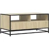 vidaXL Couchtisch Sonoma-Eiche 100x50x45 cm Holzwerkstoff und Metall