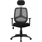 FineBuy Bürostuhl Schwarz Chefsessel Schreibtischstuhl Drehstuhl Bürosessel mit Armlehnen & Kopfstütze 120 kg X-XL