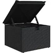 vidaXL 8-tlg. Garten-Sofagarnitur mit Kissen Schwarz Poly Rattan