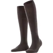 Falke Kniestrümpfe "Softmerino", Damen, Gr. 41-42, Sockengröße, braun (schwarz braun), Materialmix, Socken Kniestrümpfe, mit feinem Maschenbild, atmungsaktiv, temperaturausgleichend