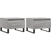 vidaXL Couchtische 2 Stk. Grau Sonoma 50x46x35 cm Holzwerkstoff