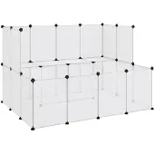 vidaXL Kleintierkäfig Transparent 143x107x93 cm PP und Stahl