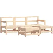 vidaXL 5-tlg. Garten-Lounge-Set Massivholz Kiefer