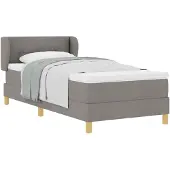 vidaXL Boxspringbett mit Matratze mit Kopfteil Taupe 90 x 190 cm Stoff