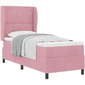 vidaXL Boxspringbett mit Matratze mit Kopfteil Rosa 80 x 200 cm Samt