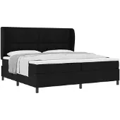 vidaXL Boxspringbett mit Matratze Schwarz 200 x 200 cm Stoff