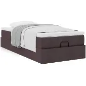 vidaXL Ottoman-Bett mit Matratze Dunkelbraun 90x200 cm Stoff
