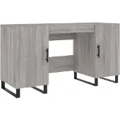 vidaXL Schreibtisch Grau Sonoma 140x50x75 cm Holzwerkstoff
