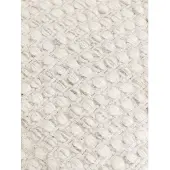 MUST Living Pouf Asuri aus Wolle und Baumwolle, modern gepolstert, quadratisch, Farbe Ivory, für drinnen